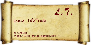 Lucz Tünde névjegykártya